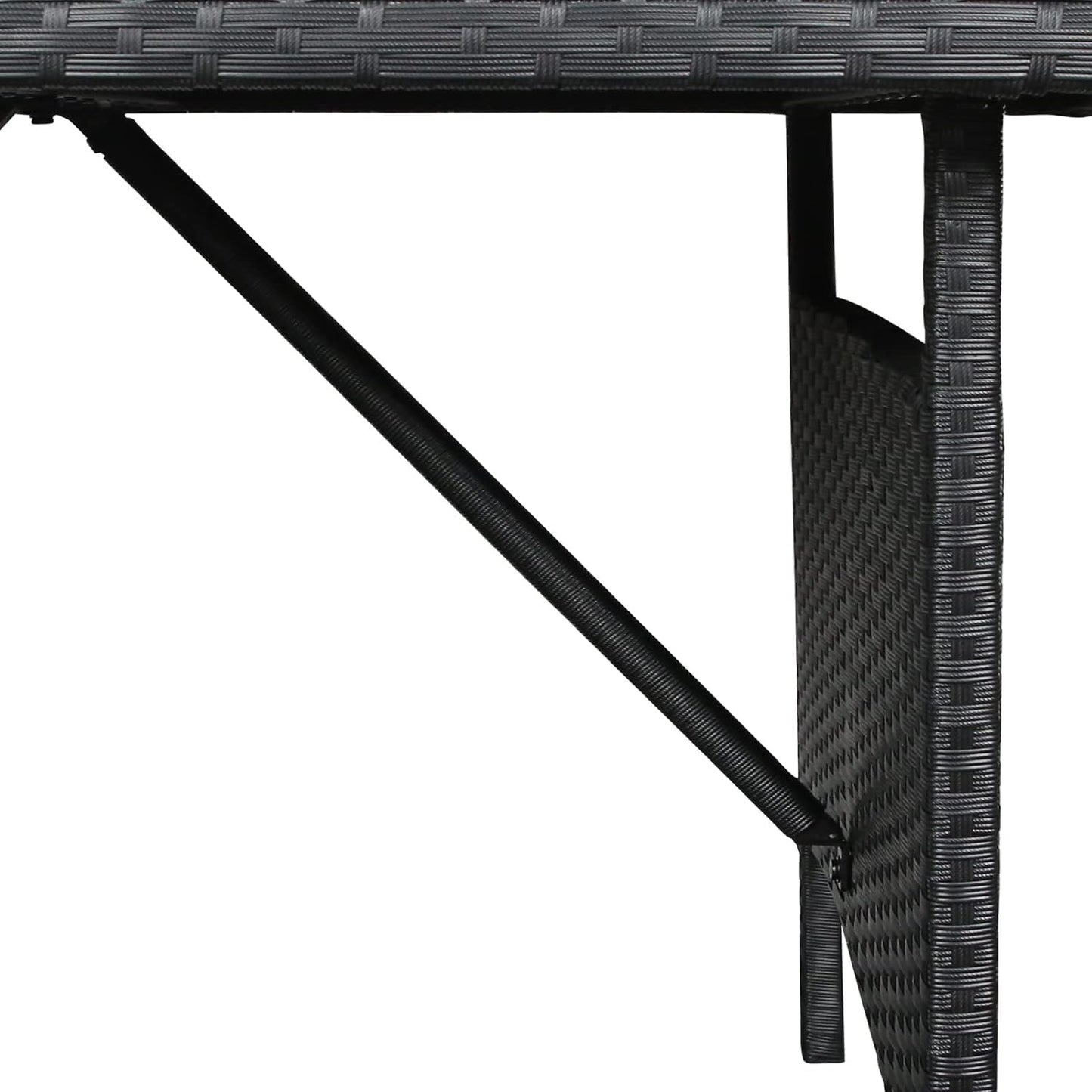 YODOLLA 54” Metal Frame Wicker Outdoor Dining Table, Black