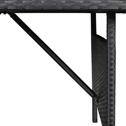 YODOLLA 54” Metal Frame Wicker Outdoor Dining Table, Black