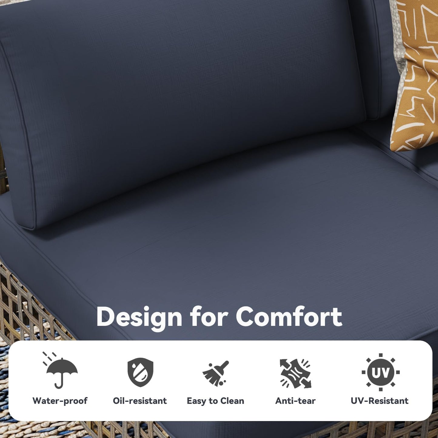 YODOLLA brown rattan outdoor sofa set