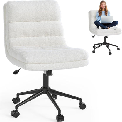 YODOLLA Office Chairs Swivel Desk Chair, Teddy White