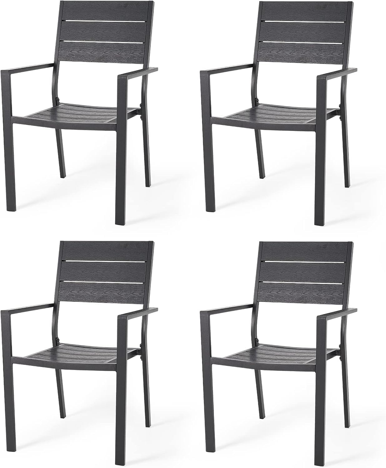 YODOLLA 4 Pieces Aluminum Frame Outdoor Dining Chairs