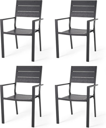 YODOLLA 4 Pieces Aluminum Frame Outdoor Dining Chairs