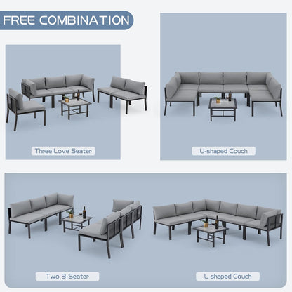 YODOLLA 7 Pieces Patio Furniture Set, Grey