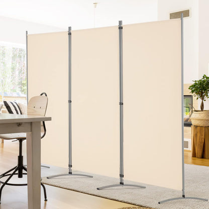 YODOLLA 6 FT Portable Office Divider Folding Privacy Screens, Beige