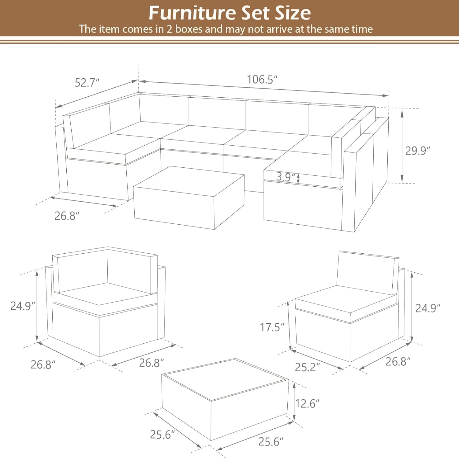 YODOLLA durable patio dining furniture set