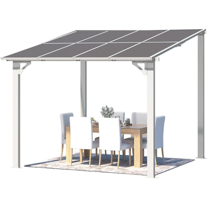 YODOLLA 8' x 8' Lean to Gazebo Pergola for Patio, White