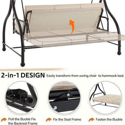 YODOLLA Patio Furniture Swing with Canopy