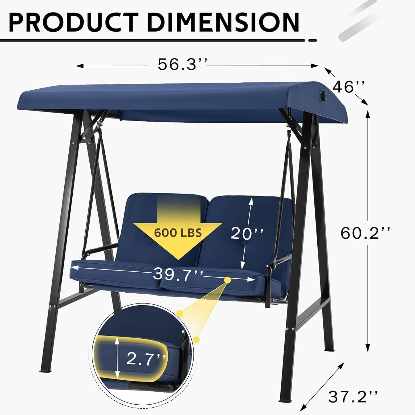 YODOLLA patio swing canopy