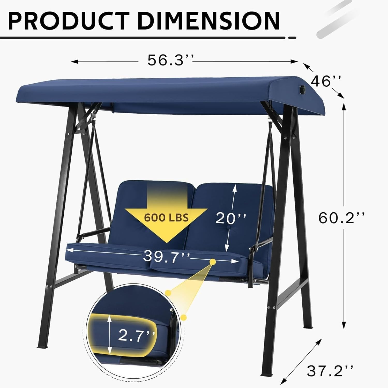YODOLLA patio swing canopy