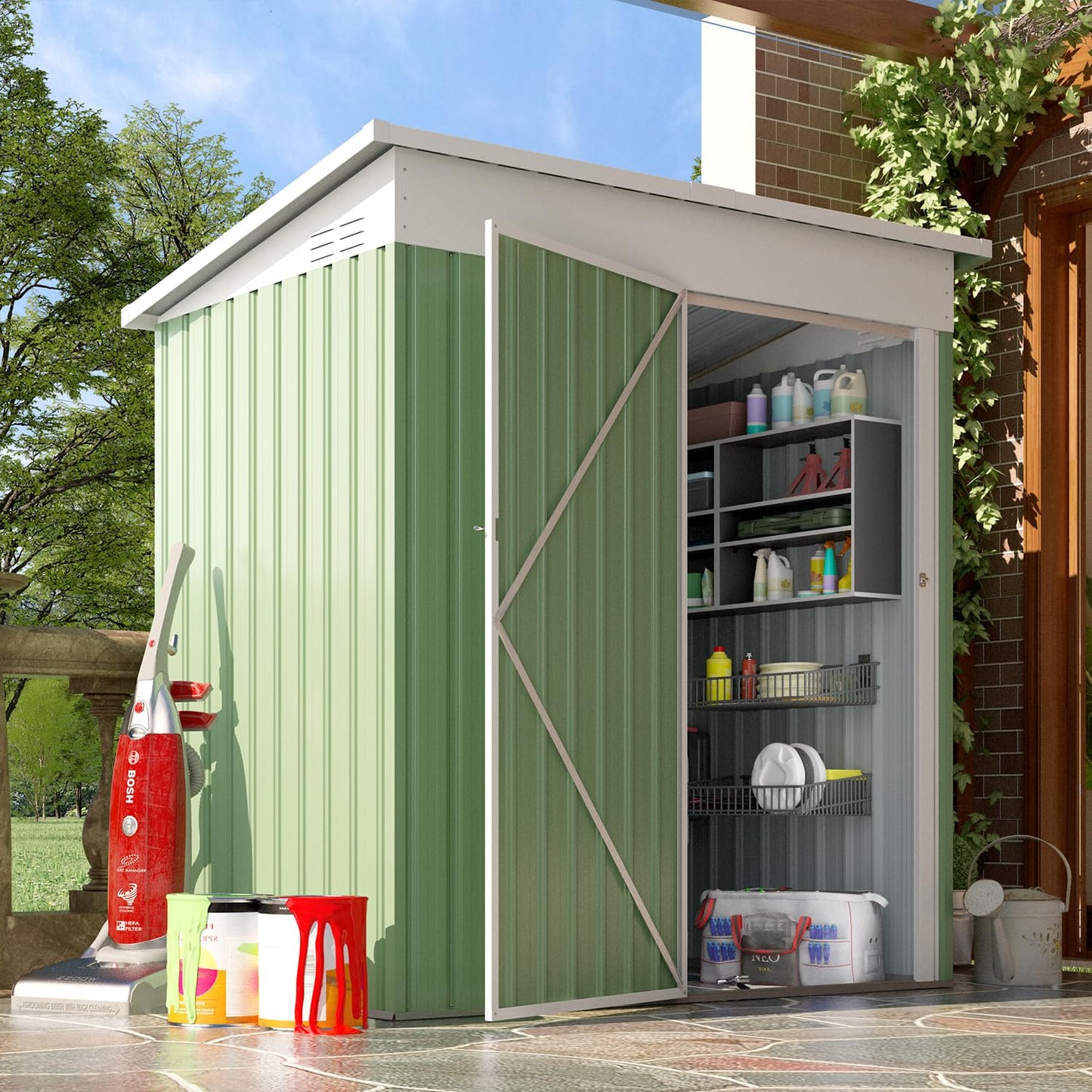 YODOLLA 5'x3' Outdoor Storage Shed