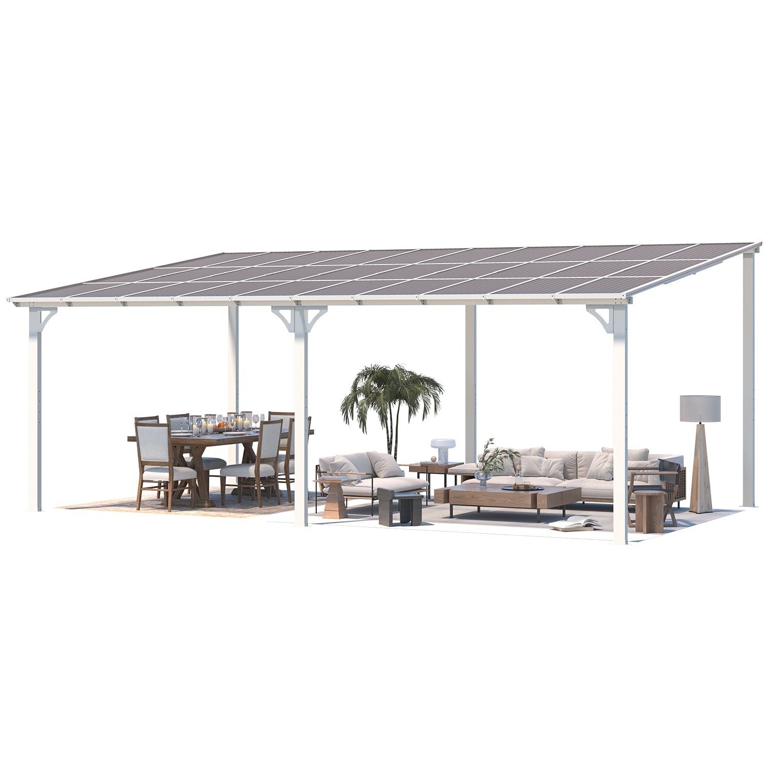 YODOLLA 20x12 White Pergola Gazebo