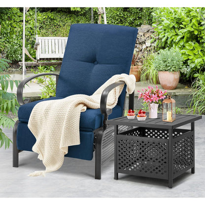 YODOLLA Outdoor Recliner Chairs Set of 2 with Side Table