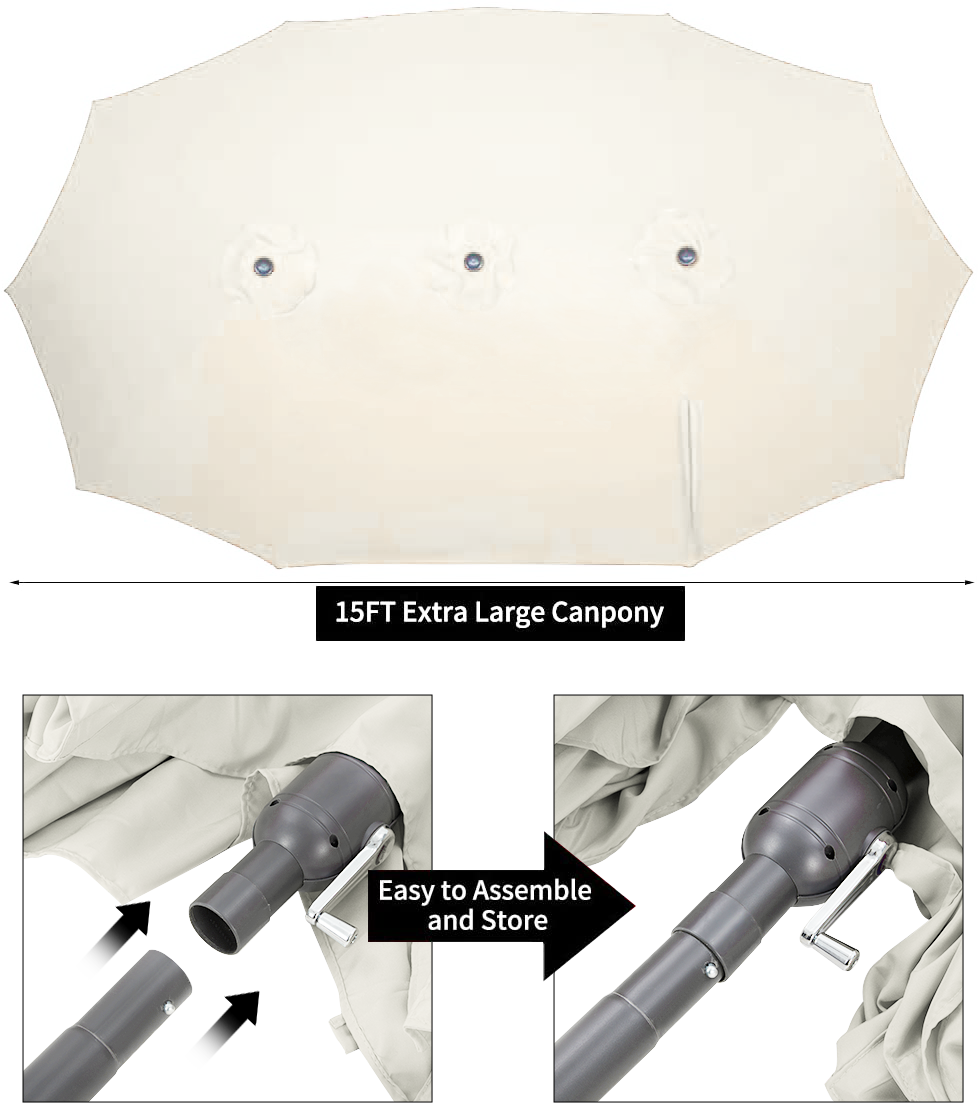 YODOLLA heavy-duty patio umbrella for outdoor tables