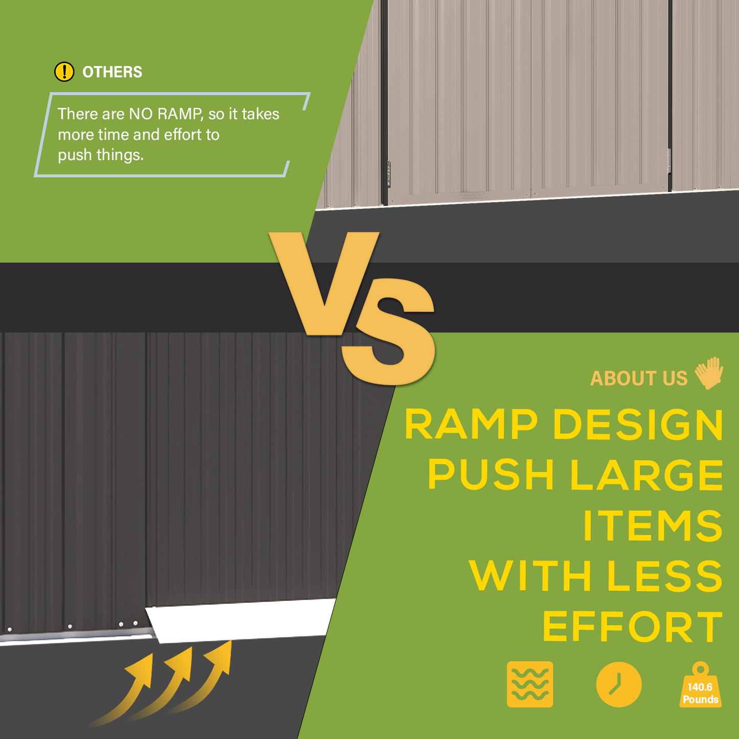 YODOLLA 8x6 Woodgrain Outdoor Storage Shed, Dark Grey