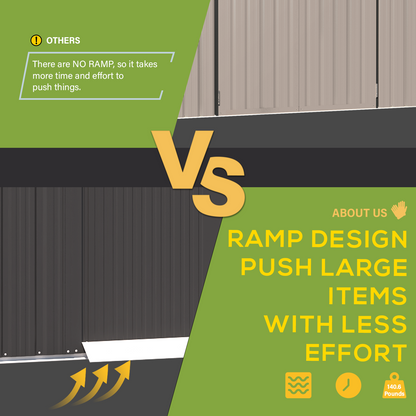 YODOLLA 8x6 Woodgrain Outdoor Storage Shed, Dark Grey