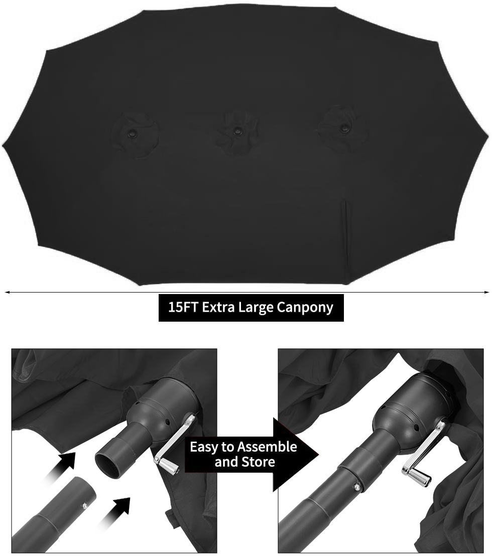 YODOLLA wind-resistant patio umbrella for poolside