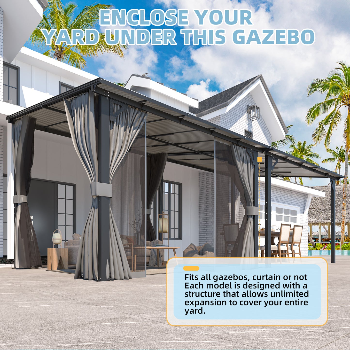 YODOLLA Metal Wall-Mounted Gazebo