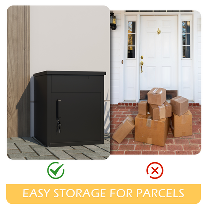 YODOLLA Package Delivery Box for Outside, Black (13.7" x 17.7" x 21.6")