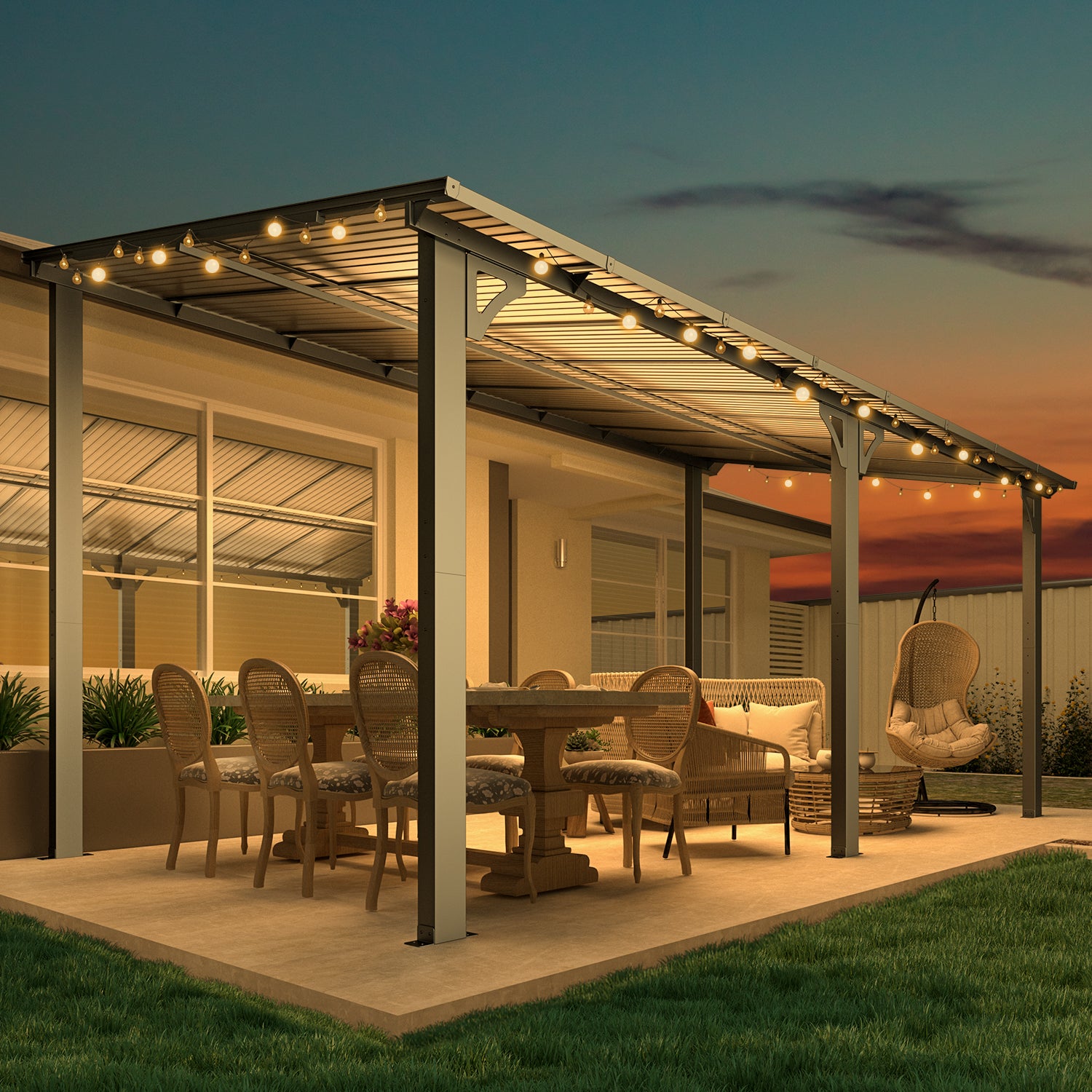 YODOLLA Metal Lean To Gazebo