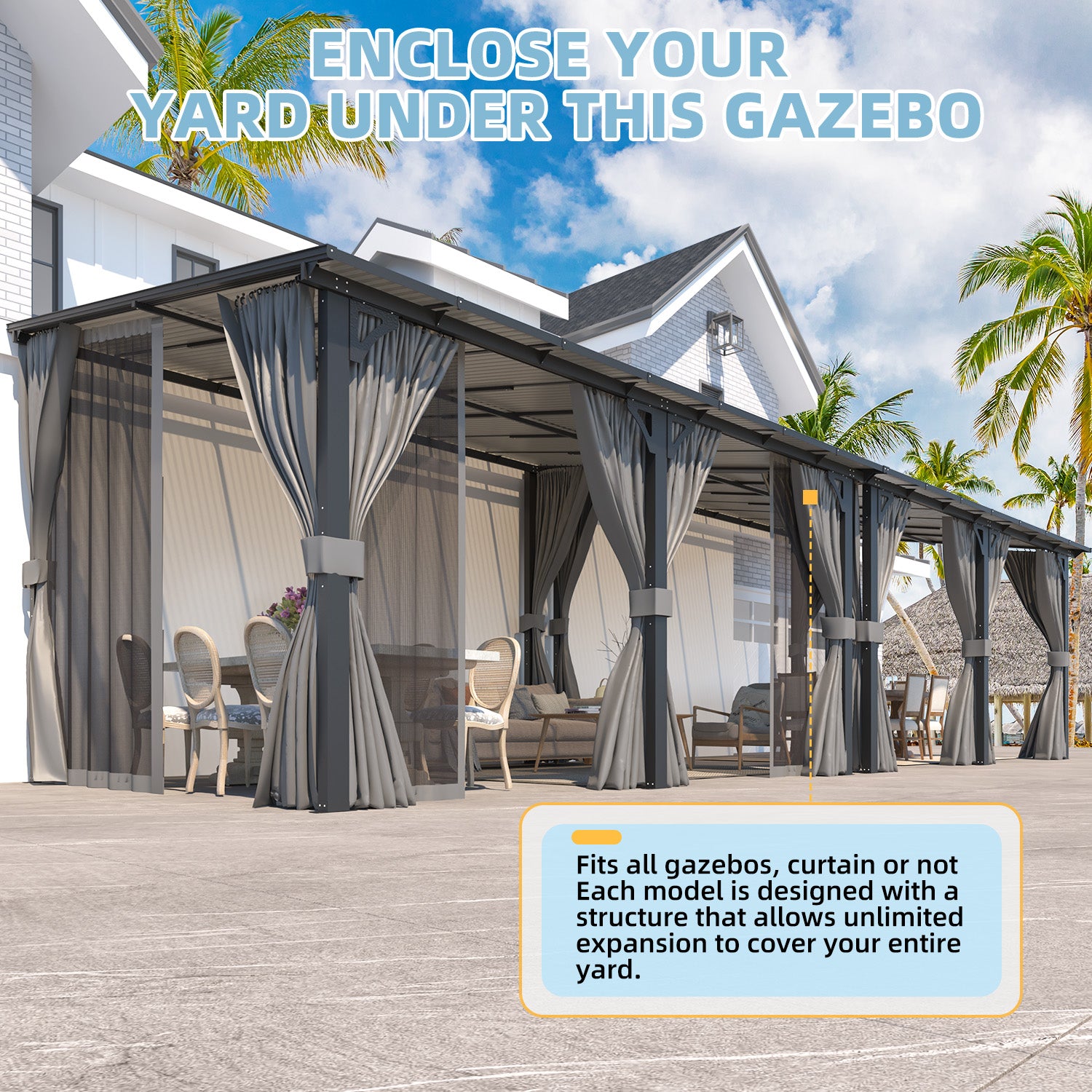 YODOLLA Wall-Mounted 20x12 Gazebo