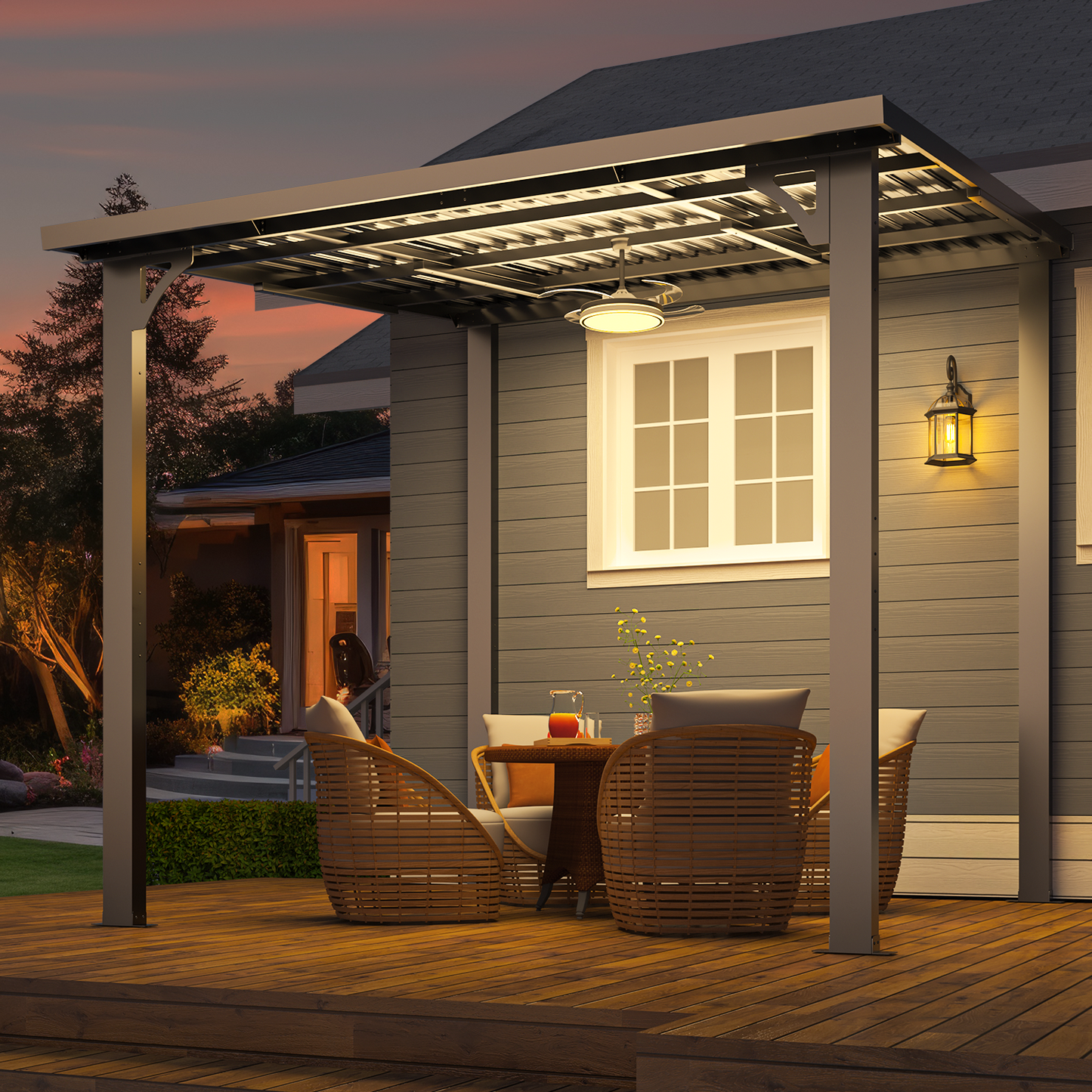 YODOLLA Outdoor 8x8 Pergola with Roof