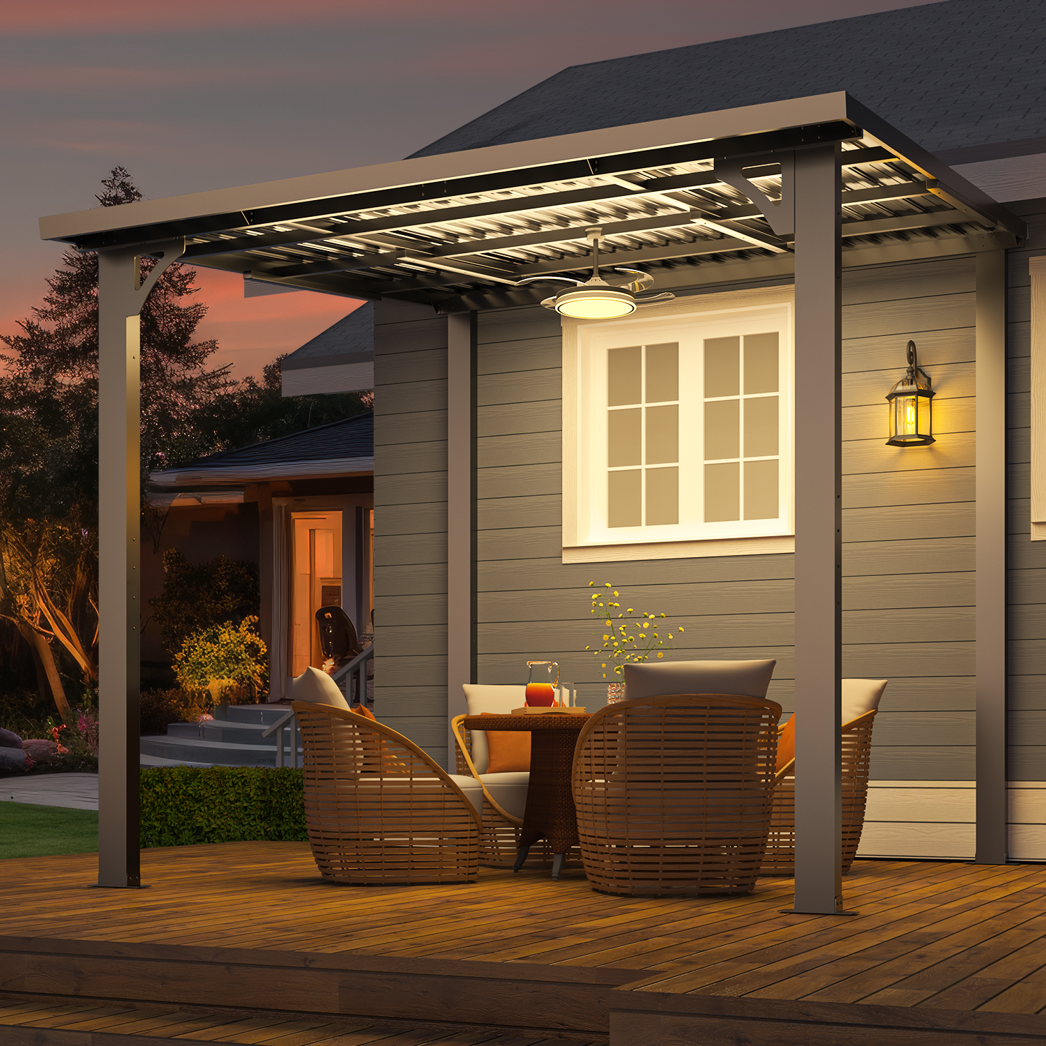 YODOLLA Outdoor 8x8 Pergola with Roof