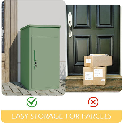 YODOLLA Lockable Anti-Theft Parcel Drop Box With Mailbox For Porch Fence Curbside, Green