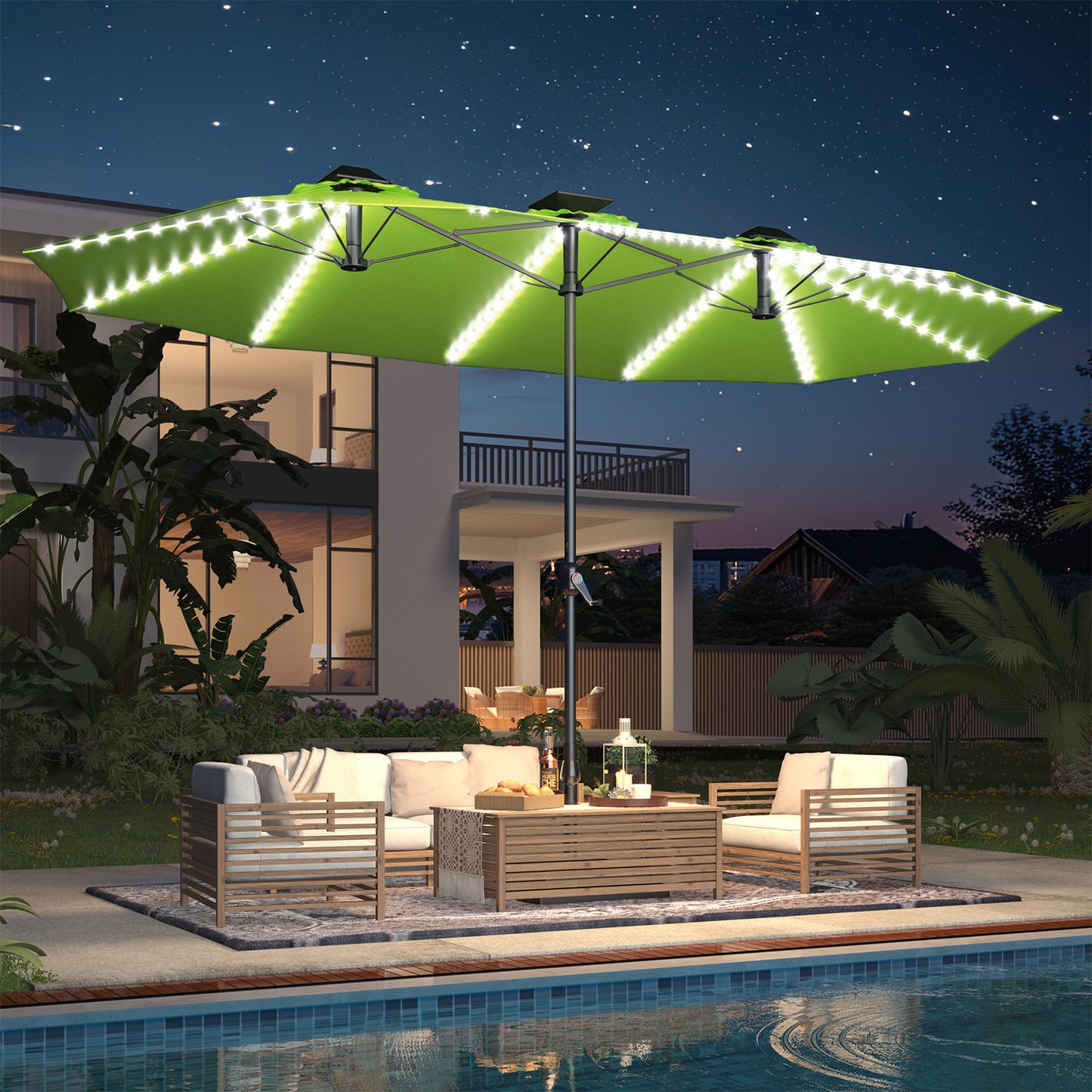 YODOLLA patio umbrella with lights solar powered