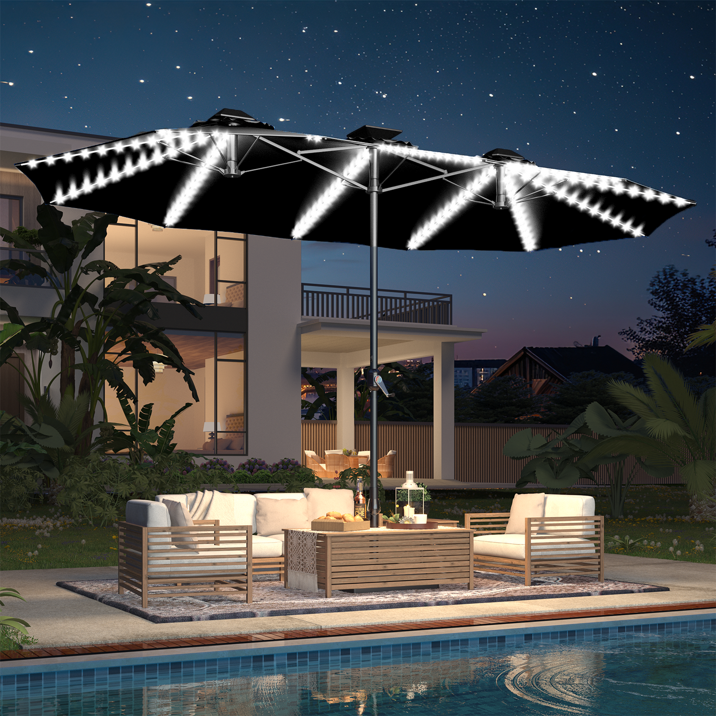 YODOLLA rectangular patio umbrella wide coverage