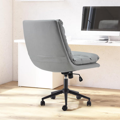 YODOLLA Office Chairs Swivel Desk Chair, Faux Leather Gray