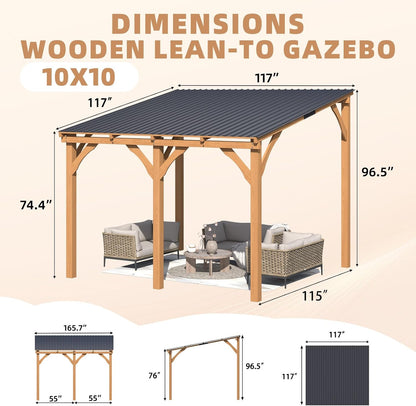 YODOLLA outdoor pergola with roof.
