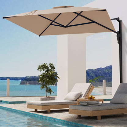 YODOLLA 10ft Wall Mounted Patio Umbrella, Rectangle Outdoor Patio Umbrella
