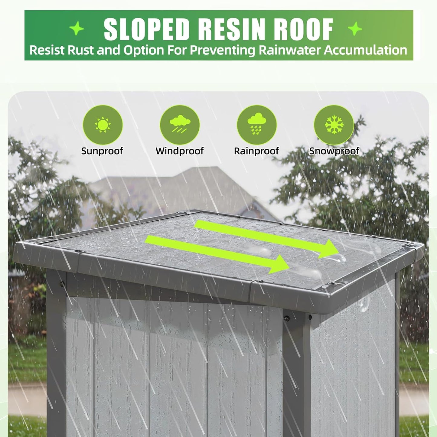 YODOLLA Waterproof Tall Resin Outdoor Storage Cabinet with Adjustable Shelves