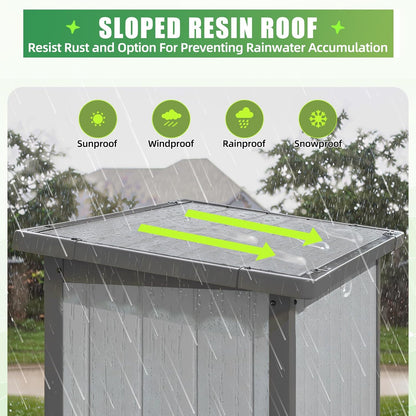 YODOLLA Waterproof Tall Resin Outdoor Storage Cabinet with Adjustable Shelves