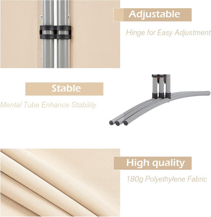YODOLLA 6 FT Portable Office Divider Folding Privacy Screens, Beige