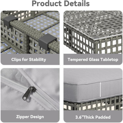 YODOLLA outdoor dining chair set grey