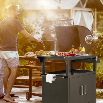 YODOLLA Outdoor Grill Cart Kitchen Storage Cabinets Island with Wheels