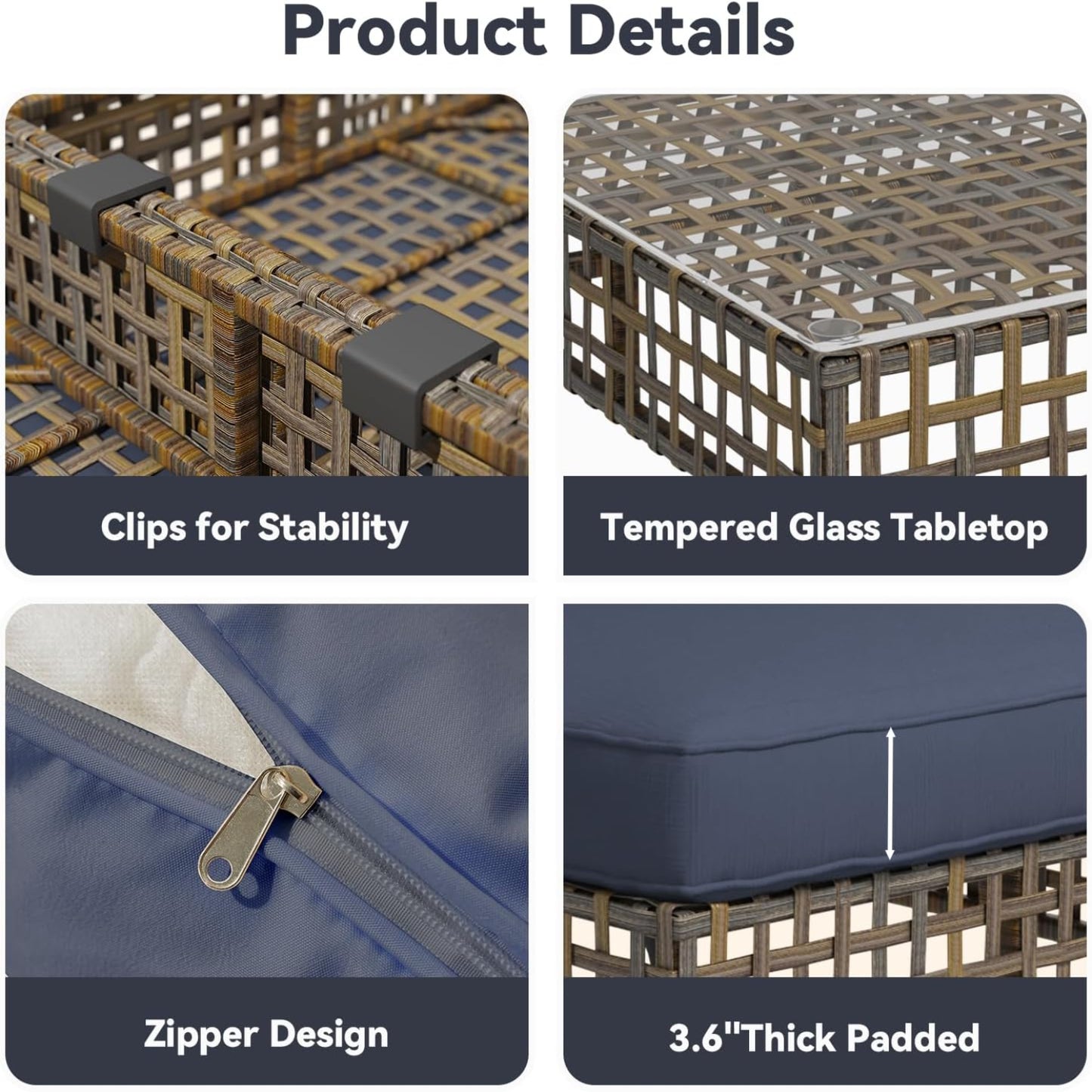 YODOLLA rattan dining set for outdoors