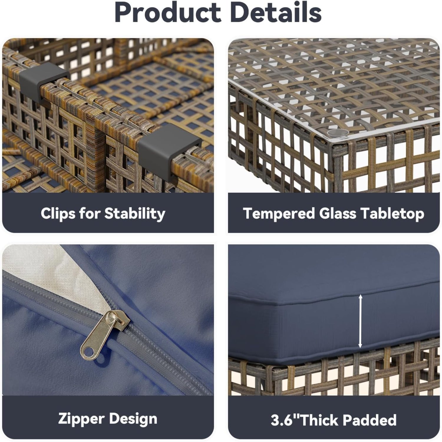 YODOLLA rattan dining set for outdoors