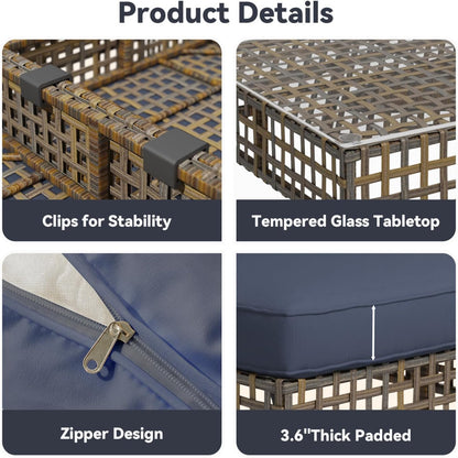 YODOLLA rattan dining set for outdoors