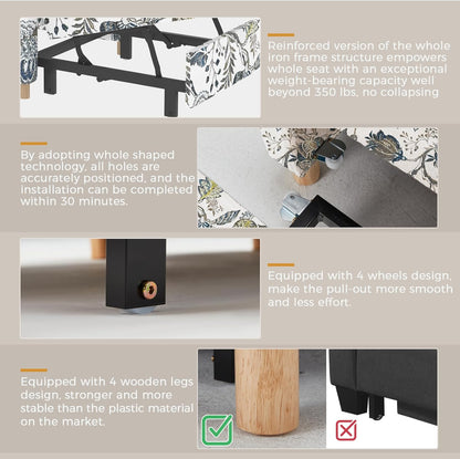 YODOLLA 3 in 1 Chair Bed Sleeper for Adults, Floral