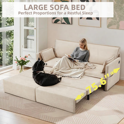 YODOLLA 72" 3 in 1 Sofa Bed Pull Out Couch Sleeper Sofa Bed