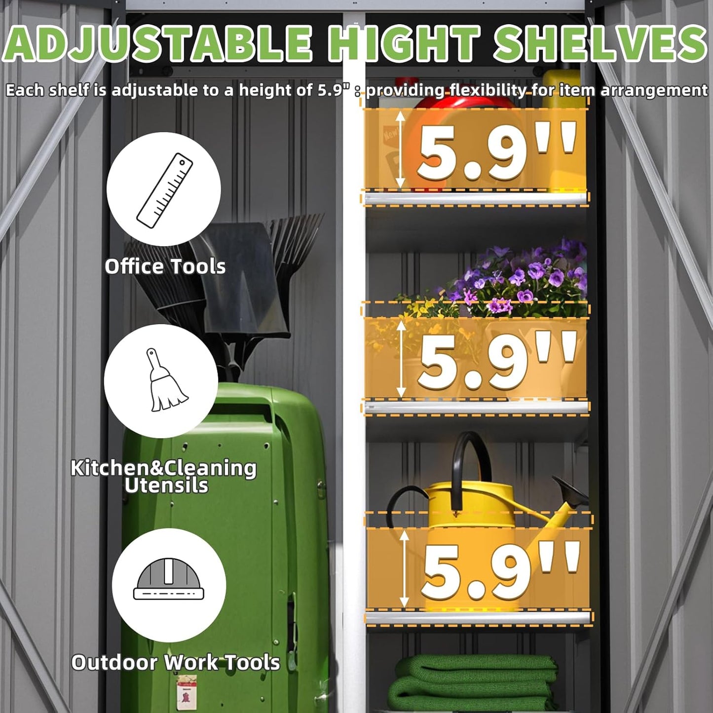 YODOLLA Outdoor Storage Cabinet Waterproof with Shelves