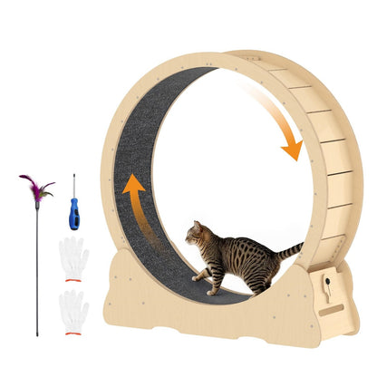 YODOLLA 39.3” Cat Wheel for Indoor Cats, Natural