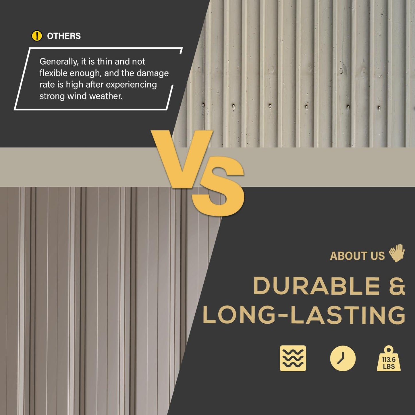 YODOLLA 8x10 Lean-to Shed, Outdoor Storage Shed, Gray