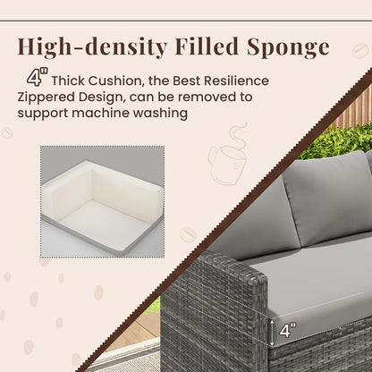 YODOLLA rattan furniture set grey