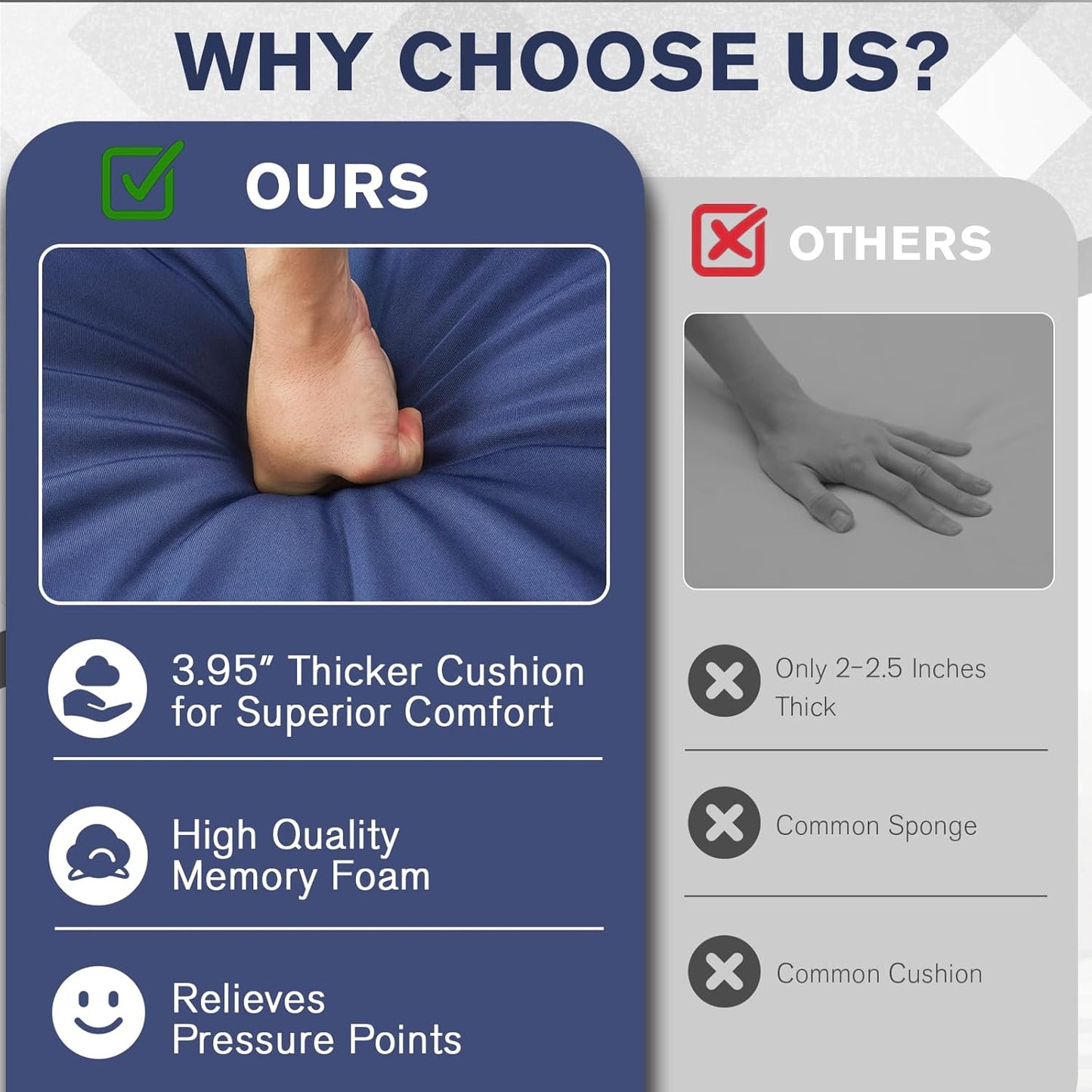 YODOLLA Chaise Lounge Cushions, Patio Sun Lounger Replacement