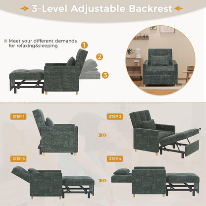 YODOLLA 3 in 1 Chair Bed Sleeper for Adults, Green