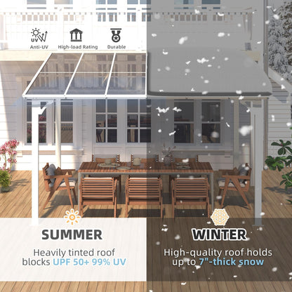 YODOLLA 12’ x 10’ Hard Top Lean to Gazebos Pergola, White