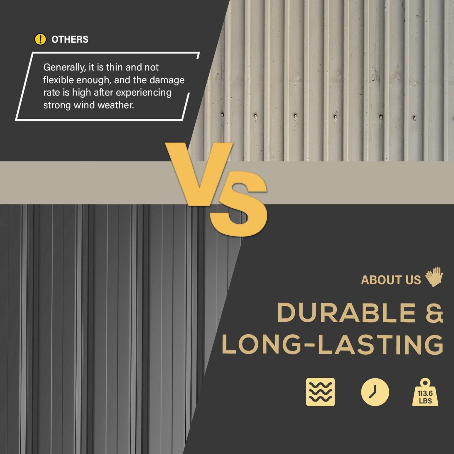 YODOLLA 8x10 Lean-to Shed, Outdoor Storage Shed, Dark Gray